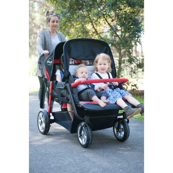 Max & Rosie Quad Multi-Seat Stroller Red - Modern Teaching Aids NZ