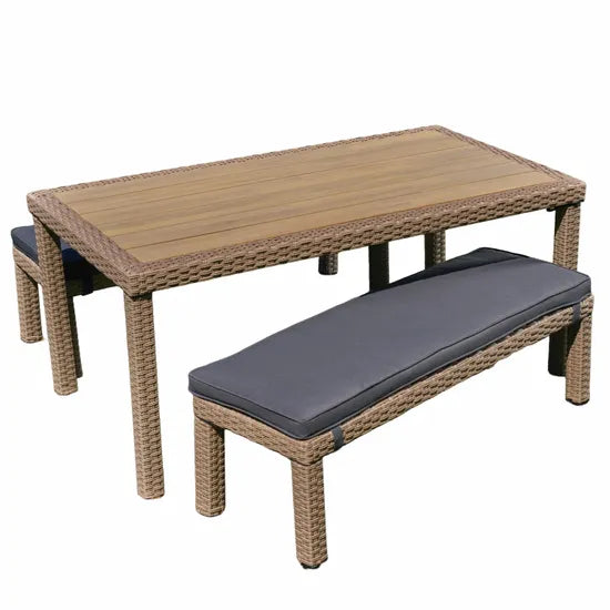 Harmony Outdoor Wicker Table and Benches