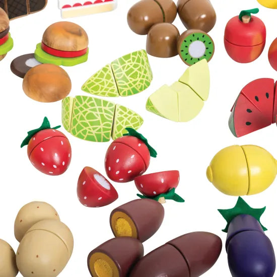 MTA Wooden Food & Crockery Set 47 Pieces - Modern Teaching Aids NZ