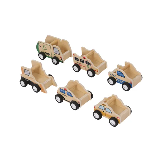 MTA Wooden Cars Set of 6 - Modern Teaching Aids NZ
