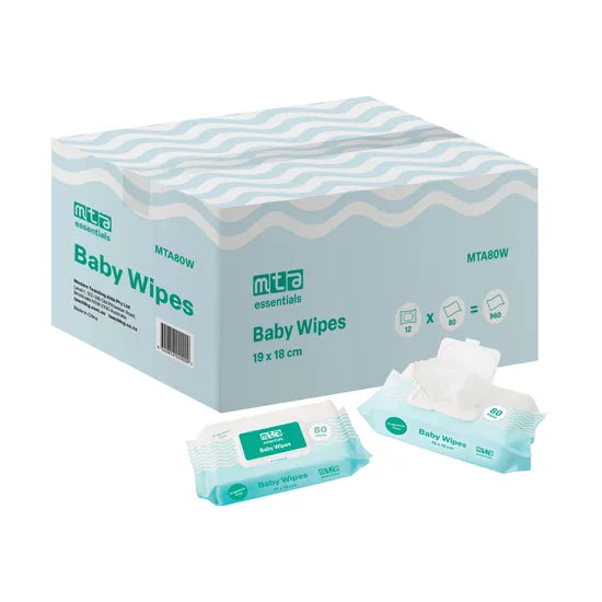 MTA Essentials Baby Wipes - 12 x Pack of 80