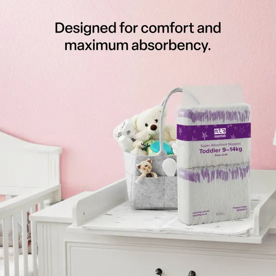 MTA Essentials Nappies - Toddler, 9-14 kg, Pack of 216