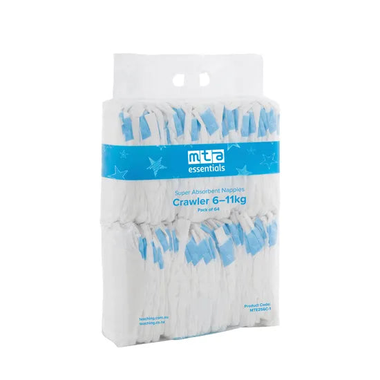 MTA Essentials Nappies Crawler 6-11 kg - Pack of 64 - Modern Teaching Aids NZ