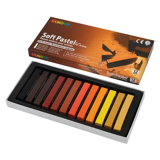 Mungyo Soft Pastels, Earth Tone - Box of 12 - Modern Teaching Aids NZ
