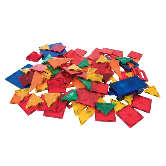 MTA Magnetic Tiles & Car - Set of 100 - Modern Teaching Aids NZ