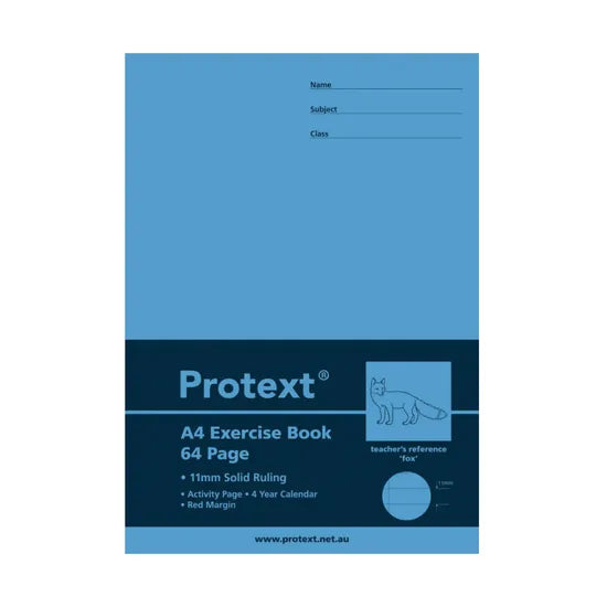 Protext Exercise Book A4 11mm 64p - Modern Teaching Aids NZ