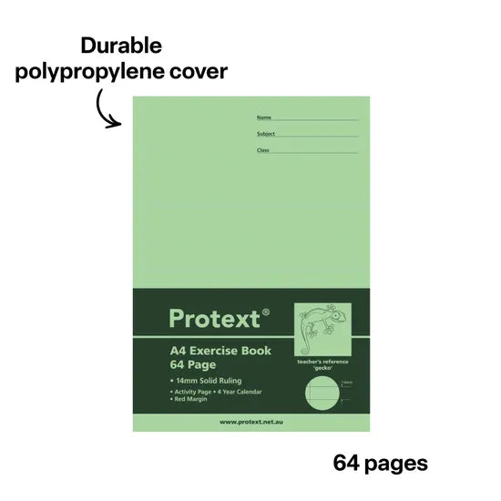 Protext Exercise Book A4 14mm 64p - Modern Teaching Aids NZ