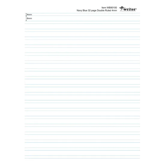 Writer Student Notebook Navy Blue 250x175 mm 4 mm 32p - Modern Teaching Aids NZ