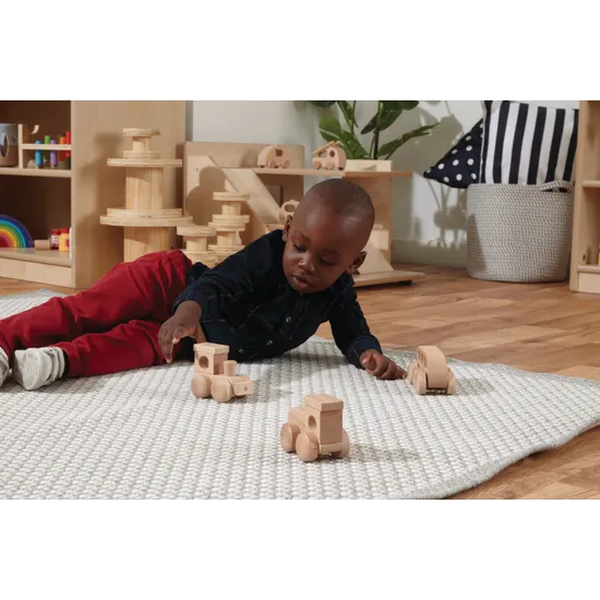 Wooden Trains Set Pack of 3 - Modern Teaching Aids NZ