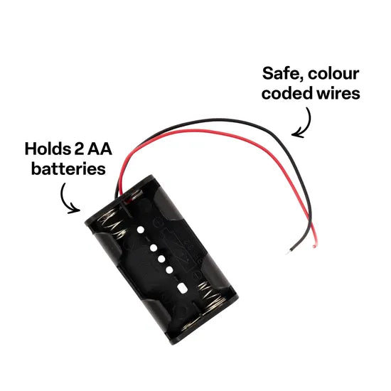 Battery Holder 2xAA Leads - Modern Teaching Aids NZ