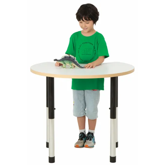 Norwegia Spaces Adjustable Height Cut Away Table - White - 57-79.5 (H) cm