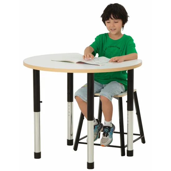 Norwegia Spaces Adjustable Height Cut Away Table - White - 57-79.5 (H) cm