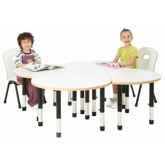 Norwegia Spaces Adjustable Height Cut Away Table - White - Set of 4 - 39-61.5 (H) cm