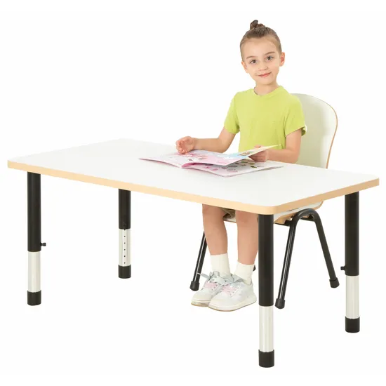 Norwegia Spaces Adjustable Height Rectangular Table - White - 120 (L) x 60 (W) x 39-61.5 (H) cm
