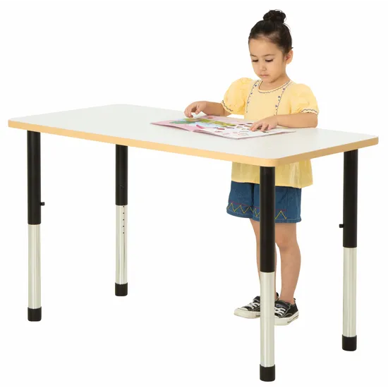 Norwegia Spaces Adjustable Height Rectangular Table - White - 120 (L) x 60 (W) x 57-79.5 (H) cm