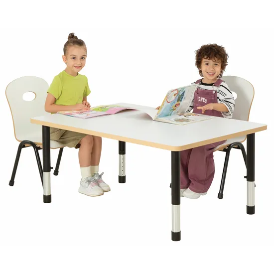 Norwegia Spaces Adjustable Height Rectangular Table - White - 120 (L) x 80 (W) x 39-61.5 (H) cm