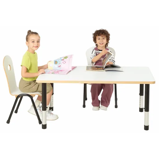 Norwegia Spaces Adjustable Height Rectangular Table - White - 120 (L) x 80 (W) x 39-61.5 (H) cm