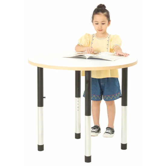 Norwegia Spaces Adjustable Height Round Table - White - 85 (dia.) x 57-79.5 (H) cm - Modern Teaching Aids NZ