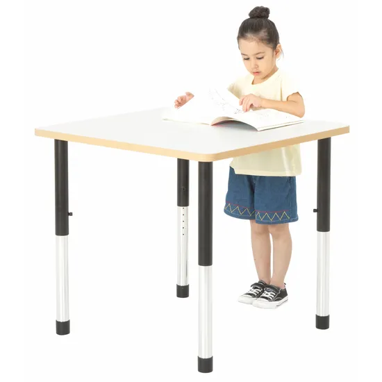 Norwegia Spaces Adjustable Height Square Table - White - 57-79.5 (H) cm - Modern Teaching Aids NZ