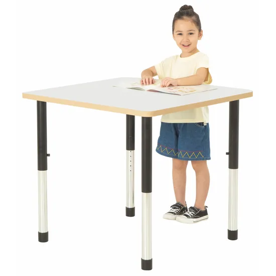 Norwegia Spaces Adjustable Height Square Table - White - 57-79.5 (H) cm - Modern Teaching Aids NZ