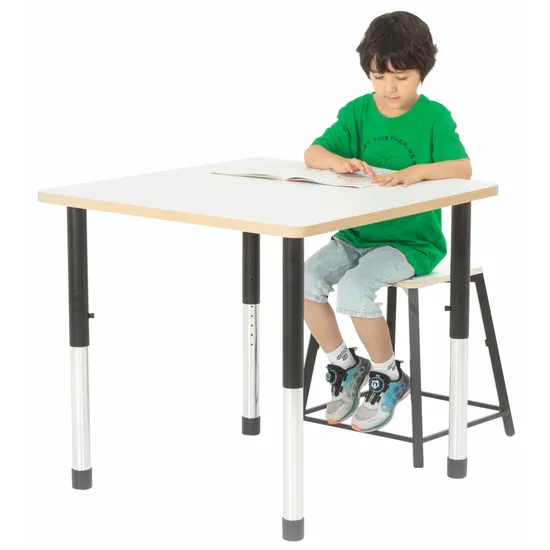 Norwegia Spaces Adjustable Height Square Table - White - 57-79.5 (H) cm - Modern Teaching Aids NZ