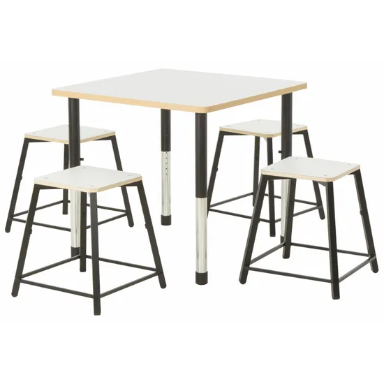 Norwegia Spaces Adjustable Height Square Table - White - 57-79.5 (H) cm - Modern Teaching Aids NZ