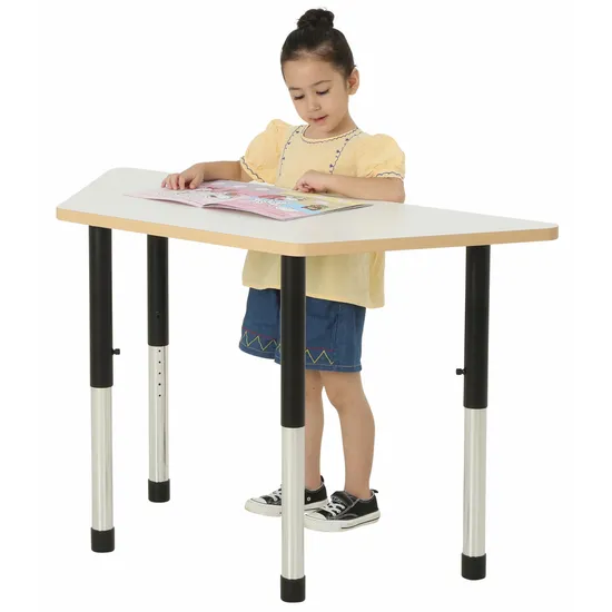 Norwegia Spaces Adjustable Height Trapezoidal Table - White - 57-79.5 (H) cm - Modern Teaching Aids NZ
