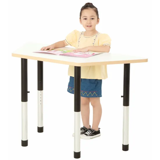 Norwegia Spaces Adjustable Height Trapezoidal Table - White - 57-79.5 (H) cm - Modern Teaching Aids NZ