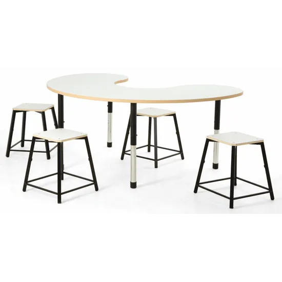 Norwegia Spaces Adjustable Height Group Table - White - 57-79.5 (H) cm - Modern Teaching Aids NZ