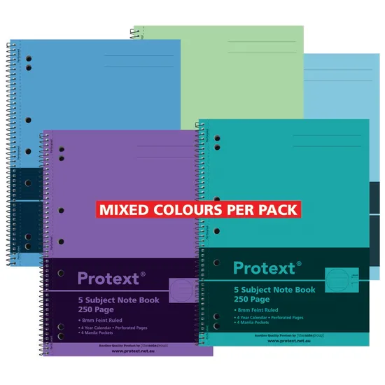 Protext 5 Subject Lecture Book 295x223 mm 8 mm 250p - Modern Teaching Aids NZ