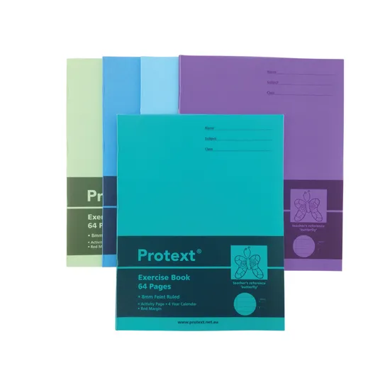 Protext Exercise Book 225 x 175mm 8mm 64p - Modern Teaching Aids NZ