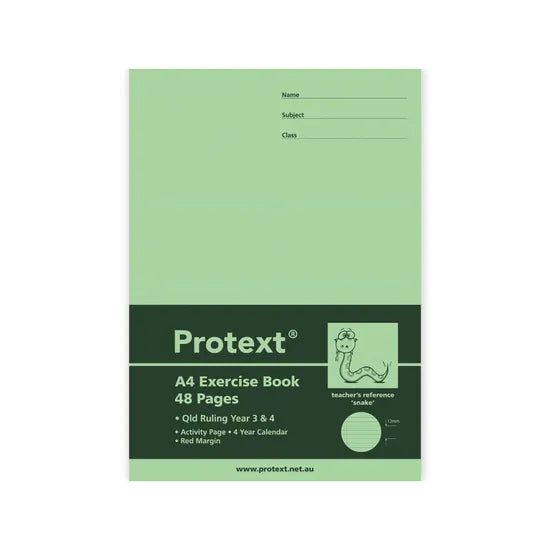 Protext Exercise Book QLD A4 Year 3/4 48p - Modern Teaching Aids NZ