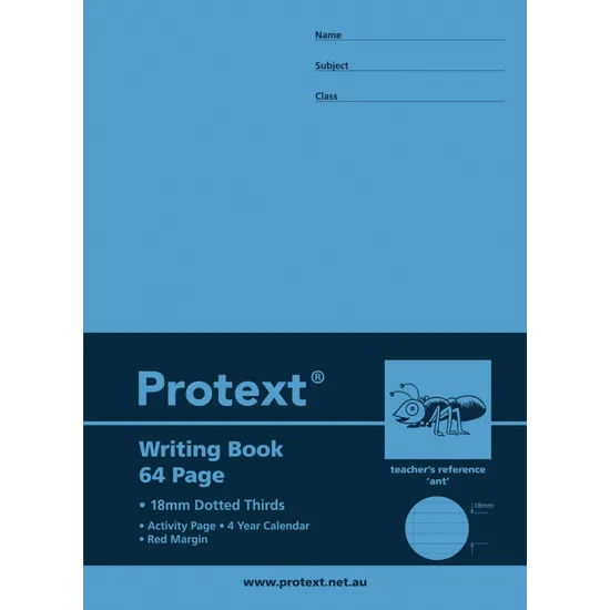 Protext Dotted Thirds Writing 330x240 mm 18 mm 64p - Modern Teaching Aids NZ