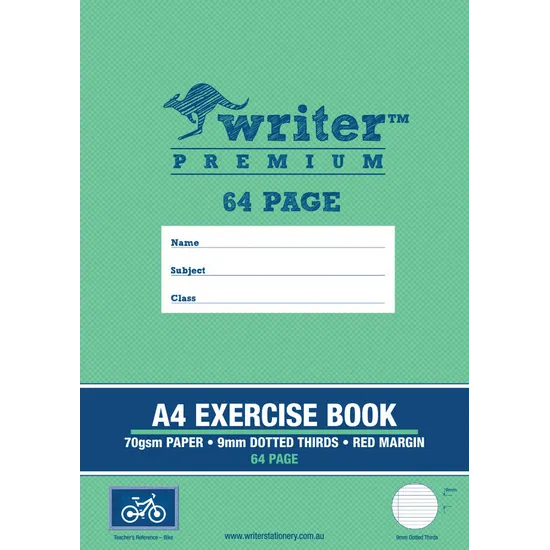 Writer Premium Dotted Thirds A4 9 mm 64p - Modern Teaching Aids NZ