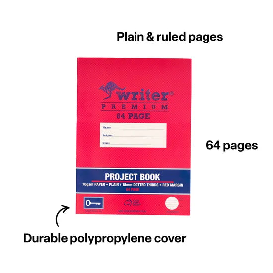 Writer Premium Dotted Thirds Project 330x240 mm 18 mm 64p - Modern Teaching Aids NZ