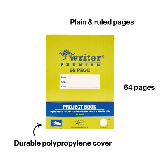 Writer Premium Dotted Thirds Project 330x240 mm 24 mm 64p - Modern Teaching Aids NZ