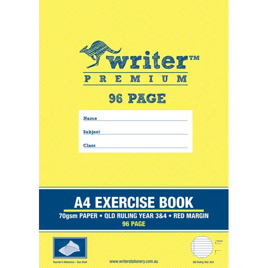 Writer A4 96 pg Exercise Bk QLD Year 3/4 - Modern Teaching Aids NZ