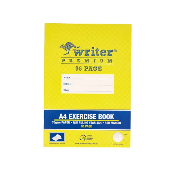 Writer Exercise Book A4 QLD Year 3/4 96p - Modern Teaching Aids NZ