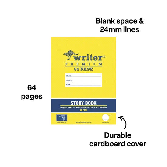 Writer Premium Story Book 330x240 mm Plain / 24 mm 64p - Modern Teaching Aids NZ