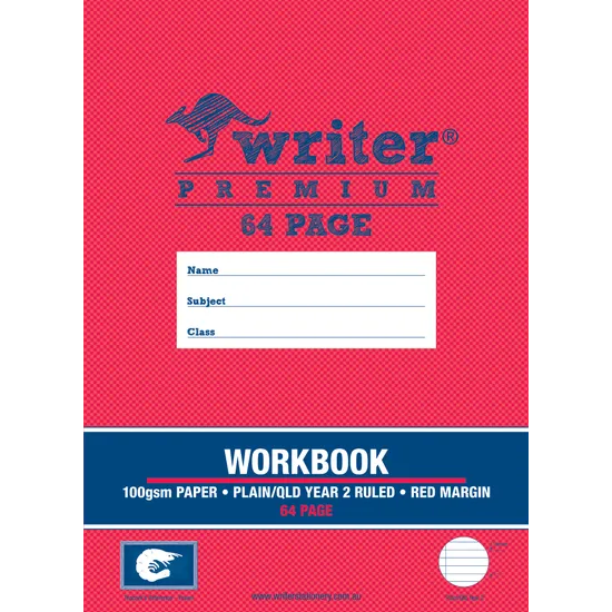 QLD Workbook Plain 1 Side Yr 2 Ruled 1 side - Modern Teaching Aids NZ