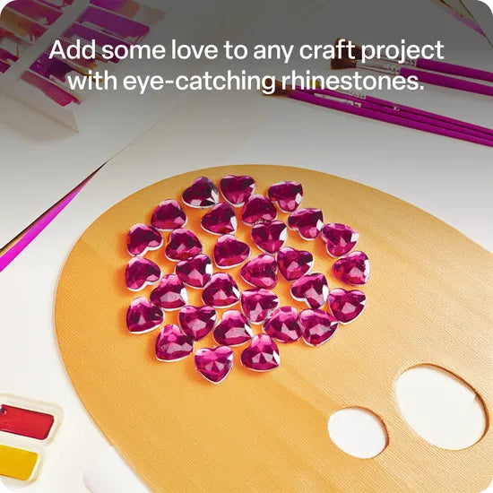 Heart Rhinestones Pink - Pack of 30 - Modern Teaching Aids NZ