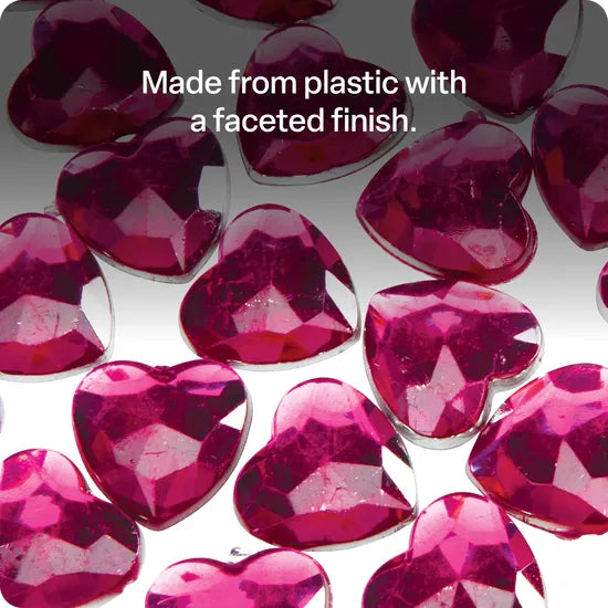 Heart Rhinestones Pink - Pack of 30 - Modern Teaching Aids NZ