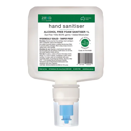 Zexa Alcohol Free Hand Sanitiser 1L - Pack 6 - Modern Teaching Aids NZ