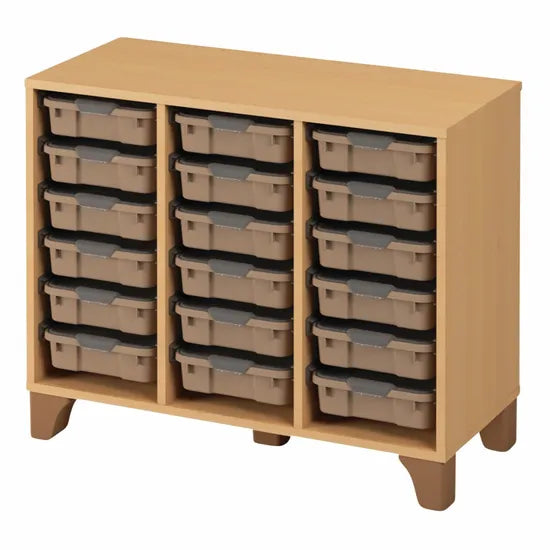 Axima Tote Tray Cabinet with 18 Small Beige Trays - 74 cm (H)