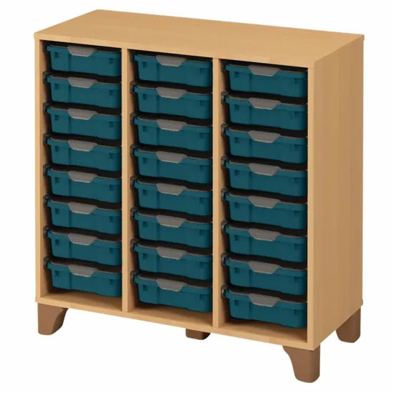 Axima Tote Tray Cabinet with 24 Small Blue Trays - 93 cm (H)