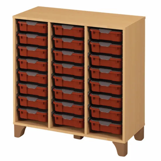 Axima Tote Tray Cabinet with 24 Small Terracotta Trays - 93 cm (H)
