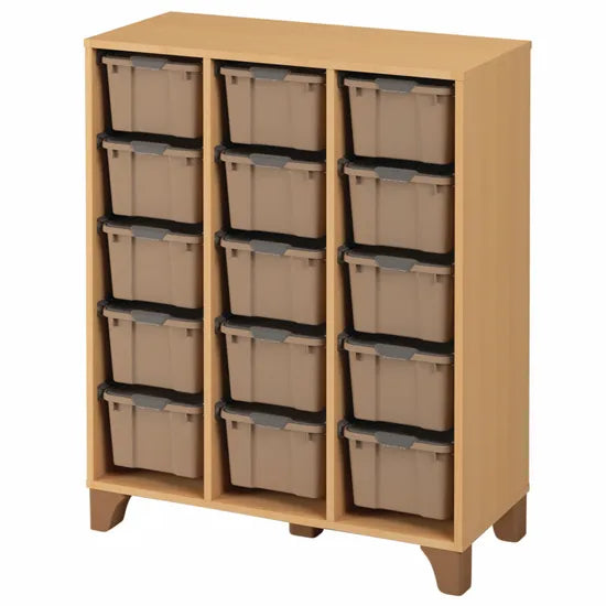 Axima Tote Tray Cabinet with 15 Large Beige Trays - 112 cm (H)