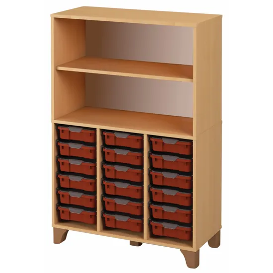 Axima Tote Tray Cabinet with 18 Small Terracotta Trays - 136 cm (H)
