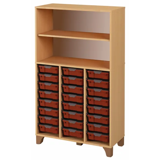 Axima Tote Tray Cabinet with 24 Small Terracotta Trays - 155 cm (H)