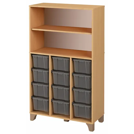 Axima Tote Tray Cabinet with 12 Large Clear Trays - 155 cm (H)